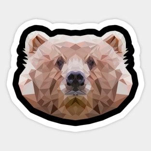 Brown bear Polygon Head Design Geometric Gift Sticker